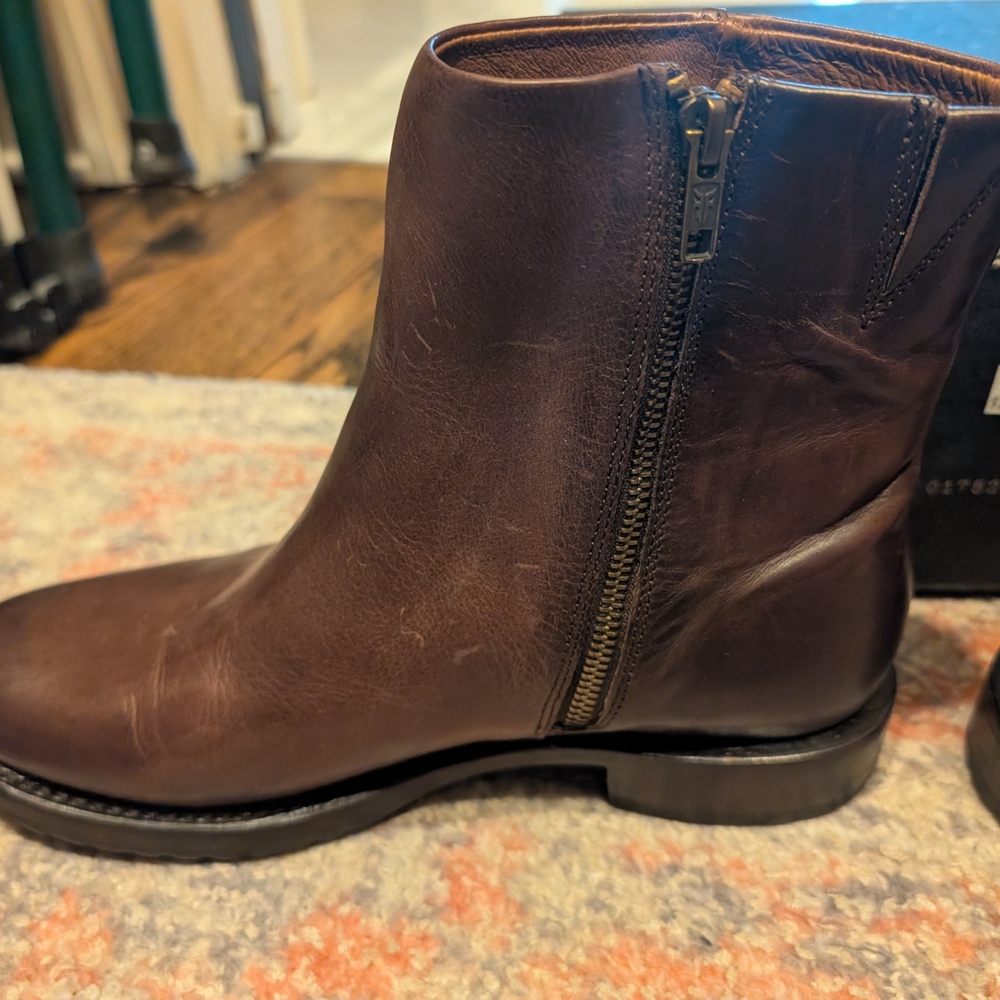 Women's Brown Leather Boots - Picture 6 of 11